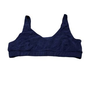 Aerie Offline Recharge Summer Lights Terry Sports Bra Size Medium Navy Blue